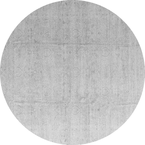 Ahgly Company Indoor Round Abstract Gray Modern Area Rugs, 3' Round
