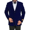 thumbnail image 1 of Mens Velvet Casual Blazers Modern Fit Suit Jacket Two Button Business Sport Coat Top Plus Sizes | Yellow Gray Blue Purple Orange Fuchsia, 1 of 1