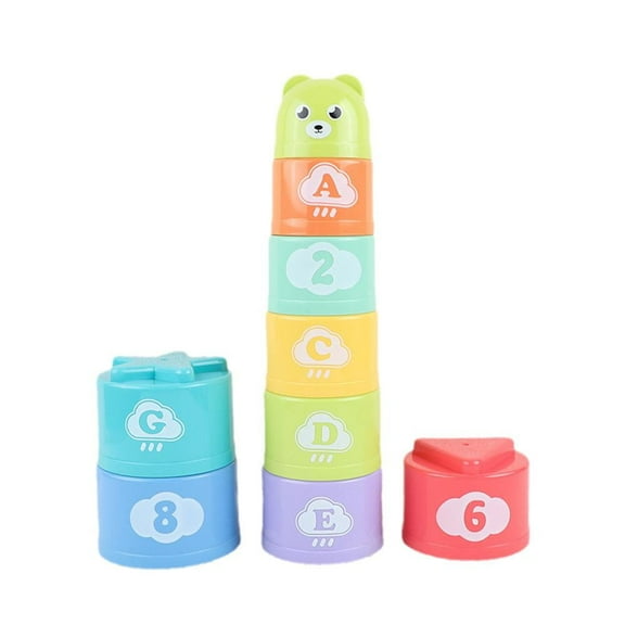 Stacking Game Stacking Cup Rainbow Tower Baby Educational Early Childhood Education Baby Toy Children'S Trap Cup Stacking Game