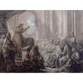 thumbnail image 2 of Charles-André van Loo 18x15 Gold Ornate Wood Frame and Double Matted Museum Art Print Titled - The Preaching of Saint Augustine Before Valere (1755), 2 of 4