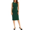 thumbnail image 2 of INSPIRE CHIC Elegant Sleeveless Wear-to-Work Midi Dresses for Women's Round Neck Bodycon Sheath Dress XL Green, 2 of 5