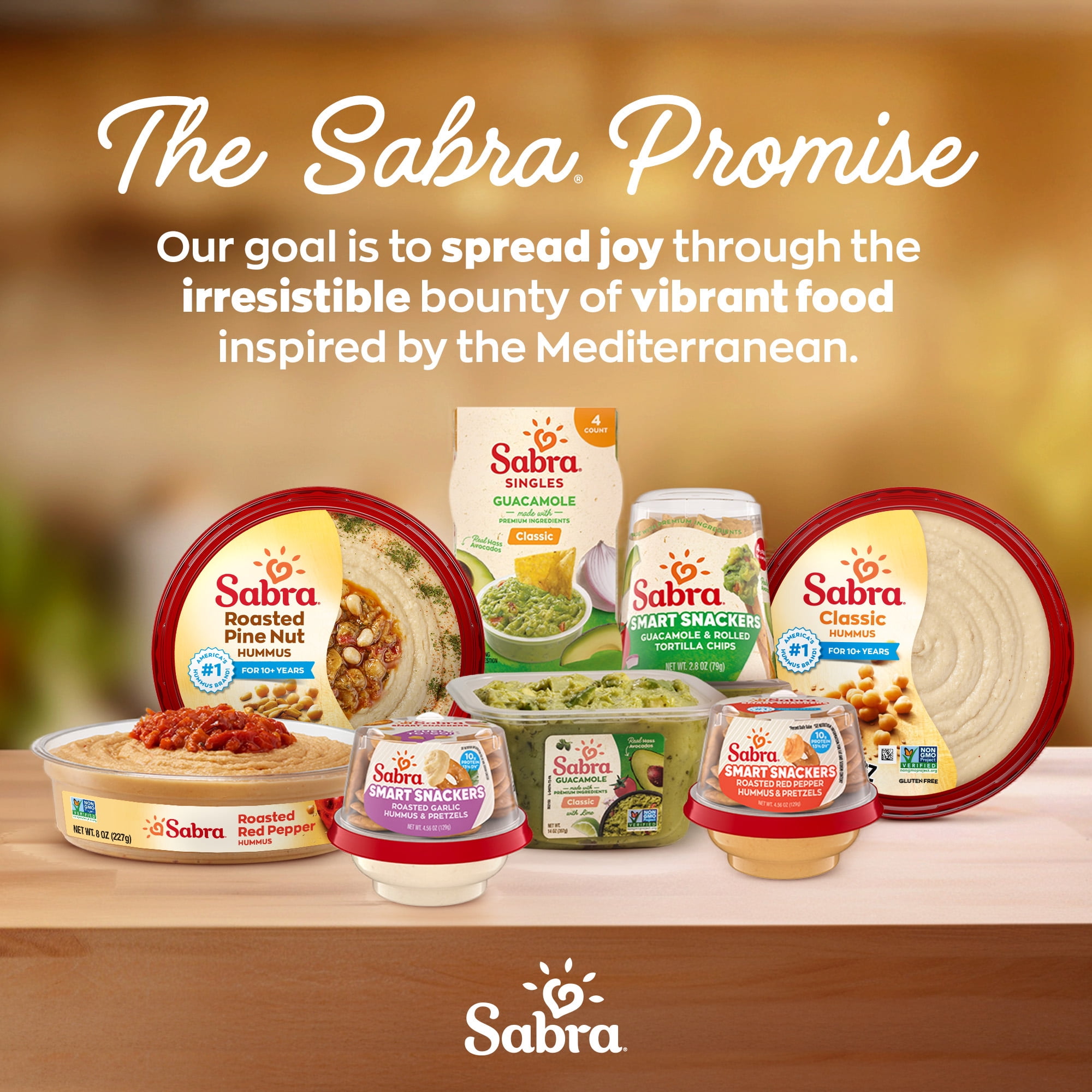 Sabra Roasted Red Pepper Fresh Hummus Dip, Non-GMO, Gluten Free, Vegan Hummus Spread, 8oz Tub