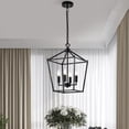 thumbnail image 5 of Warehouse of Tiffany Buelex 4 Light 12 inch Matte Black Lamp Post Lantern Style Iron Chandelier, 5 of 6