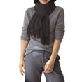 thumbnail image 3 of Women's Solid Color Winter Scarf with Tassels Versatile Soft Neck Warmer for Autumn and Cold Weather, 3 of 5