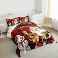 thumbnail image 4 of Manfei Christmas Santa Claus Bedding Comforter Set,Cartoon Snowman Twin Comforter Sets,Red White Bedding Set For Girl Boy,Super Cozy Room Decor Reversible,2pcs, 4 of 9