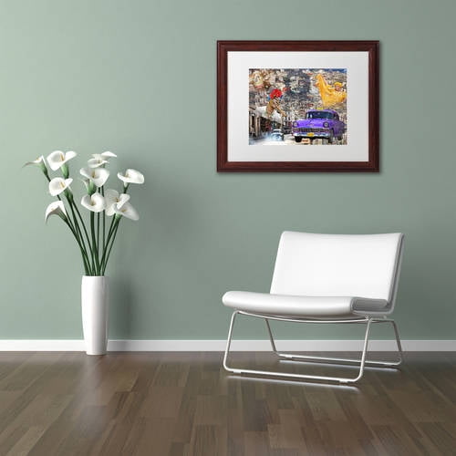 Trademark Fine Art "La Aroma de Cuba" Canvas Art by Alberto Lopez, White Matte, Wood Frame