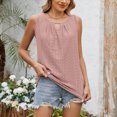 thumbnail image 4 of Soki Women's Tank Tops Loose Round Neck Ruched Sleeveless Tops Casual Basic Vest Shirts, 4 of 5