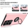 thumbnail image 5 of Compatible with Galaxy S23 Ultra Case with Ring Stand 360° Rotate Magnetic Kickstand Phone Case Fashion Slim Soft TPU Shockproof Bumper Camera Protection Case for Galaxy S23 Ultra, Pink, 5 of 14