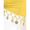 thumbnail image 7 of TiaoBug Womens Lace-Up Tassel Shawl Crop Tops Flare Sleeve Cardigan Belly Dance Costume Yellow L, 7 of 7