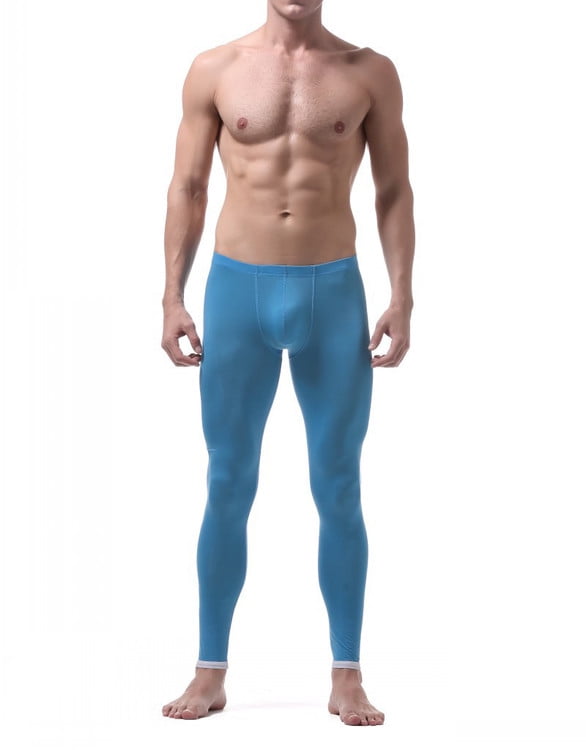 Men’s Solid Color Ultra-Thin Thermal Underwear Long Pants, 7 Colors, M ...