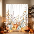 thumbnail image 5 of Fall Shower Curtain with Autumn Leaf Pattern, Waterproof Bathroom Panel with Rust Resistant Holes, Fall Decor Home Accent for Bath Stall Tub, 5 of 6