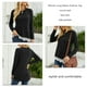 thumbnail image 5 of Mujeres de manga larga Pullover Top cuello redondo encaje dobladillo bolsillos laterales Casual mujeres con estilo sudadera negro L, 5 of 6
