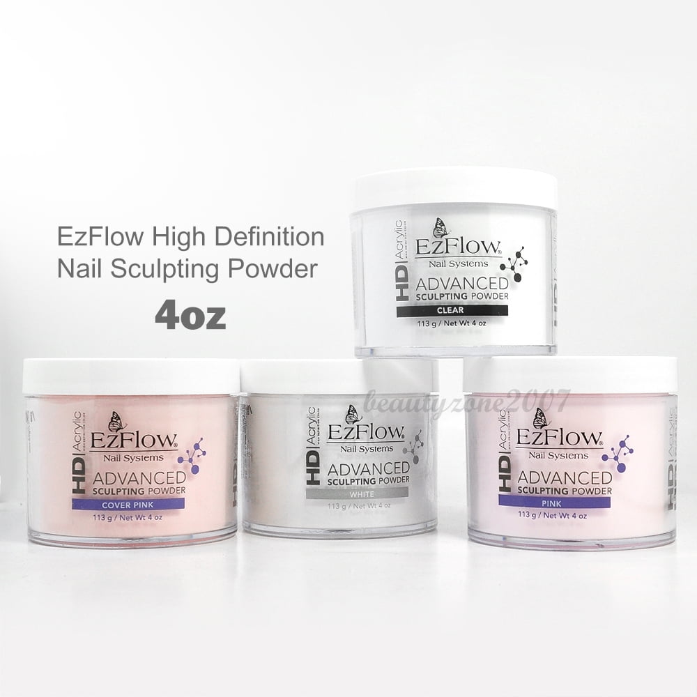 ez flow high definition pink powder false nails, 4 ounce