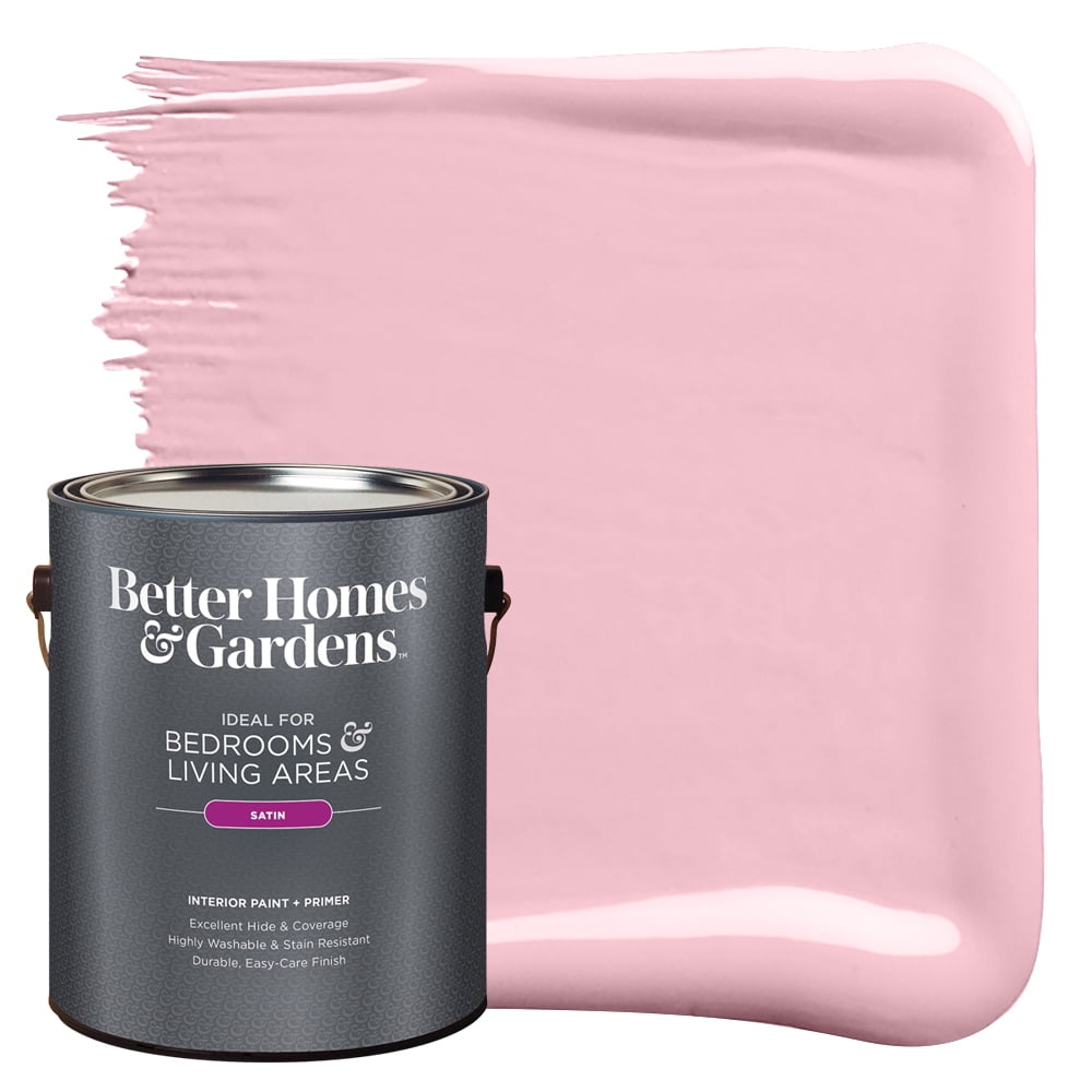 Better Homes & Gardens Interior Paint and Primer, Polished Pink / Pink, 1 Gallon, Satin