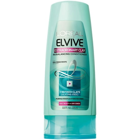 (2 Pack) L'Oreal Paris Elvive Extraordinary Clay Rebalancing Conditioner 12.6 FL (Best Cheap Hair Clay)