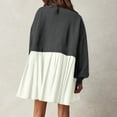 thumbnail image 2 of Aellinatey Women Sweatshirts Dress Oversized Long Sleeve Patchwork Casual Loose Pleated Pullover Dress Outfits, 2 of 10