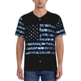 thumbnail image 4 of Haiem Hip Hop Hipster Baseball Jersey Button Down Shirts Sports Uniforms Men Women Jersey(Navy Camouflage American Flag,Small), 4 of 9
