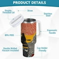 thumbnail image 2 of Yayeee 40oz Double-Wall Insulated Stainless Steel Tumbler with Handle Bottle, Striped Boat, 2 of 8