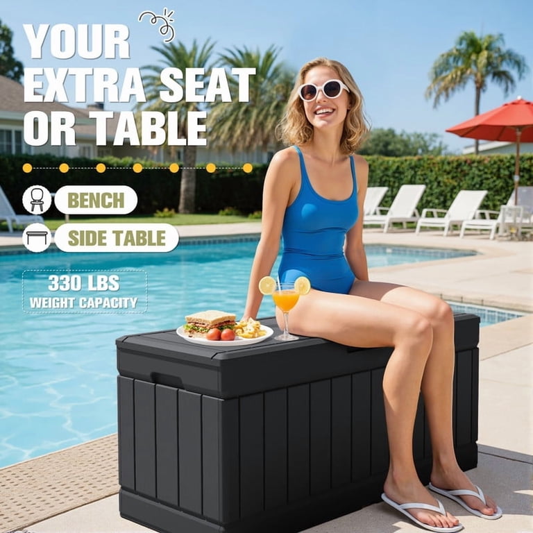 Homall 82 Gallon Outdoor Storage in Resin Deck Box 45.66in Width