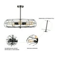 thumbnail image 6 of 5 Bulb Vintage Industrial Ceiling Light Fixture for Foyer, Black, Set of 2, 6 of 8