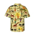 thumbnail image 3 of Daiia Ethnic African Hawaiian Shirt for Men Gentle Cotton Regular Short Sleeve Casual-Small, 3 of 9