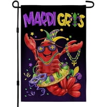 Newhomestyle Mardi Gras Garden Flag Yard Flags for Outside 12x18 Double Sided Crawfish New Orleans Carnival Celebration Outside Vertical Holiday Yard Decoration