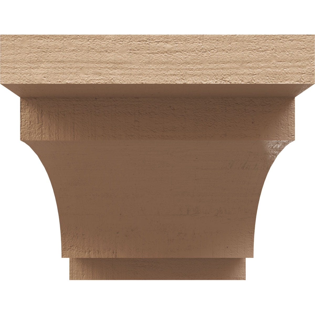 12"W x 24"D x 12"H Wide Mediterranean Rough Cedar Woodgrain TimberThane Corbel, Primed Tan