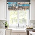 thumbnail image 3 of 3 Piece Kitchen Curtains Tiers and Valances Set, Black Aqua Blue Lattice Gingham Checkered Rod Pocket Short Window Treatment Tiers Curtains Panel and Valance for Cafe Bathroom, 3 of 5