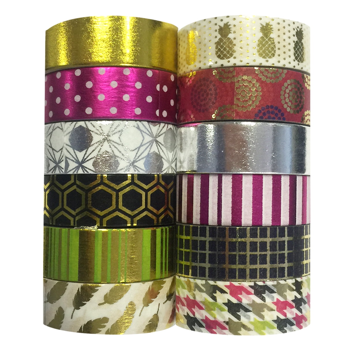 Wrapables® Washi Tapes Decorative Masking Tapes, Set of 12, ADSET63