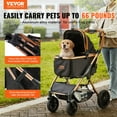 thumbnail image 2 of VEVOR Poussette pour Animaux, Poussette pour Chien à 4 Roues Rotative avec Freins, Capacité de Charge de 66 Lb, Poussette pour Chiot avec Transporteur Détachable, Panier de Rangement et Coussinet pour Animaux, pour Chiens de Petite à Moyenne Taille, Noir, 2 of 9