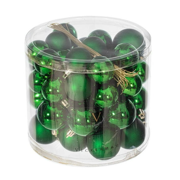 Set de Esferas Ornamentales Vickerman Verdes con Acabado Brillante y Mate