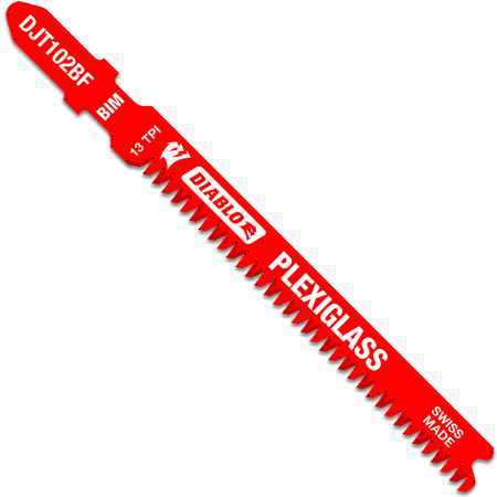UPC: 0008925153788 | Diablo-DJT102BF5 3-5/8in. 13 TPI Bi-Metal T-Shank Jig Saw Blades for Plexiglass 5pk