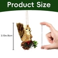 thumbnail image 2 of 1 Pc Woodland Animal Xmas Ornament Sisal Straw Rustic, Classic Farmhouse Sisal Straw Friends Animal Figurine with Pinecone Berry, Neutral Rustic Forest Hanging Accessory, Trees, Wreaths, 2D, 2 of 6