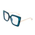 thumbnail image 2 of FEISEDY Oversized Square Blue Light Blocking Glasses Eye Strain Glare Pearl Inlay Arm Cat Eye Fashion Eyewear B2639, 2 of 8