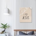 thumbnail image 4 of I Love Jesus wall art decor Christian wall art, Jesus Canvas Wall Art Print ，Jesus Decorations Religious Christian Gifts for Church Prayer Room Living Room Home Decor Gift Wooden Framed, 4 of 5