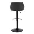thumbnail image 4 of Silver Orchid  Galotti Adjustable Bar Stool with Rounded T Footrest (Set of 2) Black Faux Leather/Black Metal, 4 of 5