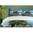 thumbnail image 4 of Ambesonne Ocean Duvet Cover Set, Building in Bali Island Asia, 2-Calking, Green Blue, 4 of 7