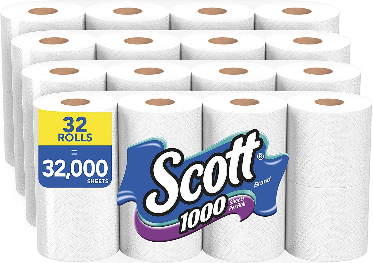 Scott 1000 Sheets Per Roll Toilet Paper 32 Rolls/Case 1Ply 1000 Sheets/Roll 