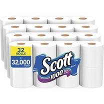 Scott 1000 Sheets Per Roll Toilet Paper, 32 Rolls (4 Packs of 8), Bath Tissue