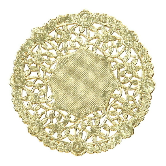 Hygloss 12-Inch Gold Foil Doilies – 12-Pack Round Decorative Doilies