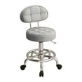 thumbnail image 1 of Rongfmy Tabouret de Salon Roulant avec Dossier avec Roues et Repose-Pieds Pivotant Gris Clair, 1 of 9