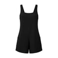 thumbnail image 7 of Overall Rompers for Women Shorts Women's Sleeveless Casual Romper, Loose Short Jumpsuit with Pockets, Summer Everyday Streetwear Black M, 7 of 7