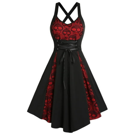 

White Dress Prom Dress Fashion Casual V-Neck Lace Patchwork Dress Sleeveless Camis Women Women s Dress Dresses Dresses for Women 2022 Wedding Guest Maternity Dress on Sales Wine S