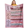 thumbnail image 1 of LHSHID Niece Gifts from Auntie Aunt Uncle Gifts for Niece from Aunt Niece Blanket Gifts for Nieces Unique to My Niece Graduation Mother’s Day Birthday Gifts for A Niece Throw Blanket 30"x40", 1 of 7