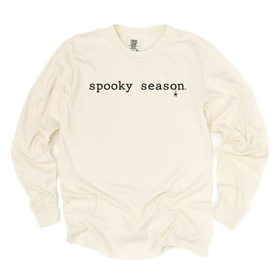 Spooky Season Typewriter - Women's Garment Dyed Long Sleeve Graphic T-Shirt