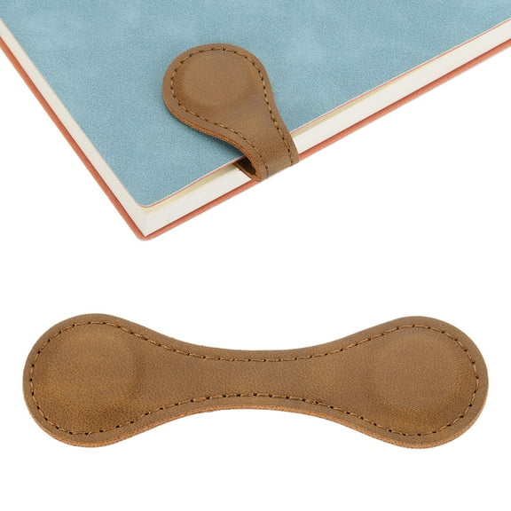 2Pcs Magnetic Bookmarks, Leather Vintage Book Marks Page Markers Clips, Light Brown