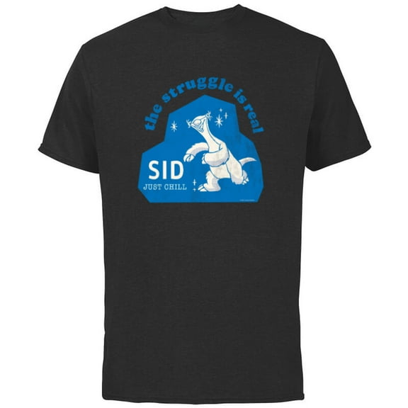 Ice Age Sid The Struggle is Real Just Chill - Short Sleeve Cotton T-Shirt for Adults - Customized-Black