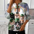 thumbnail image 1 of TaTaai Ladies St. Patrick's Day Print Long Sleeve Sweatshirt Fashion Loose Round Neck Casual Top Soft Comfortable for Daily Home Office Streetwear Gift, 1 of 5