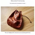 thumbnail image 2 of Simple Retro Storage Bag New Leather Drawstring Coin Purse Small Purses Wallets for Women Man Leather Coin Pouch Change Purse Mini Coin Purse Keychain Wallet Mens Coin Pouch (Brown), 2 of 5
