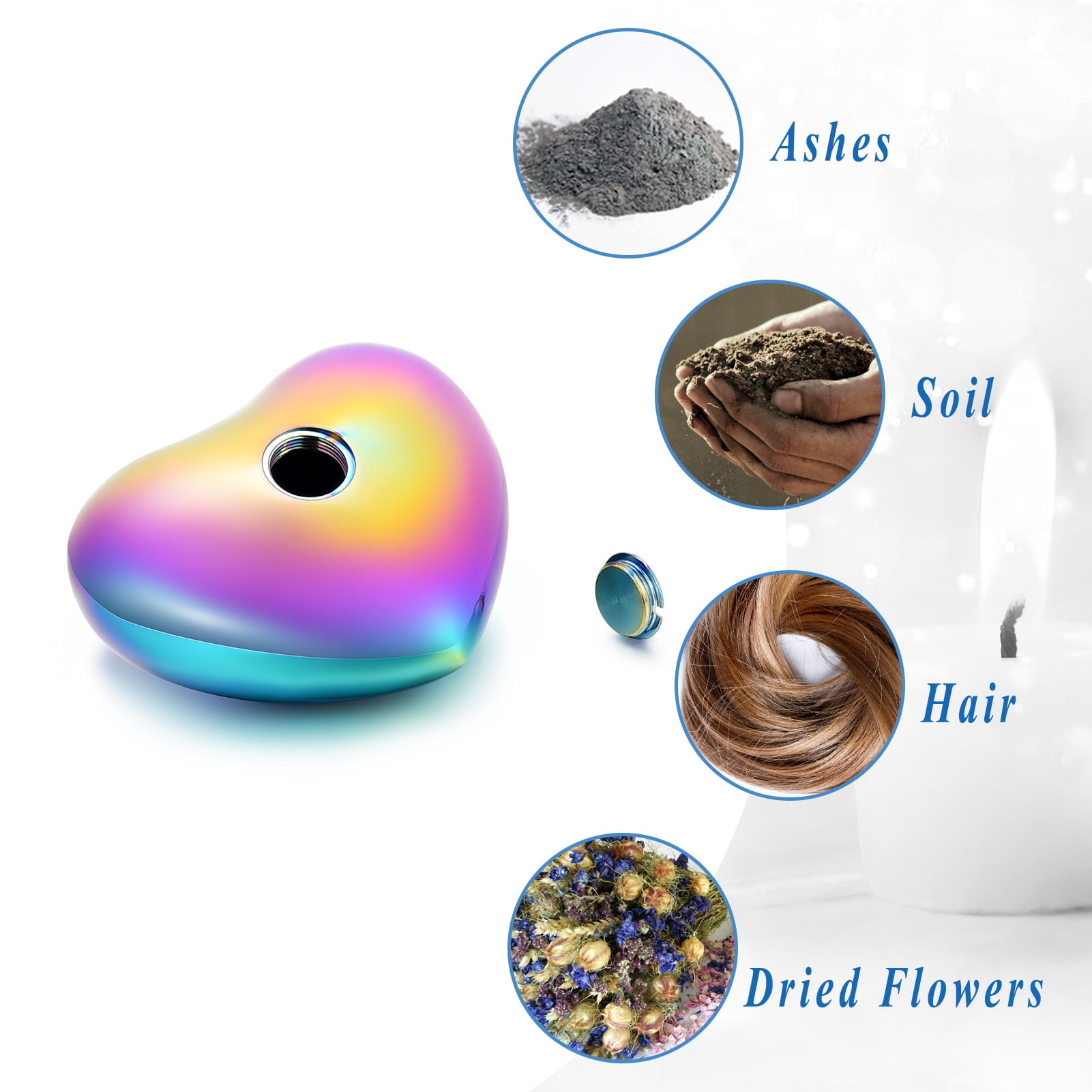 Heart Keepsake Urn - For Human Ashes Mini Urn with Box & Stand  Heart Shaped Urn Memorial Small Keepsake Urn Handcrafted Small Memorial Urn for Ashes